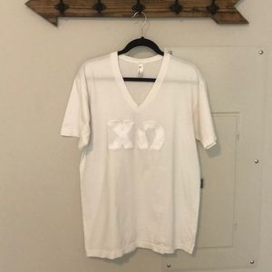 Chi Omega V-neck Letters - all white